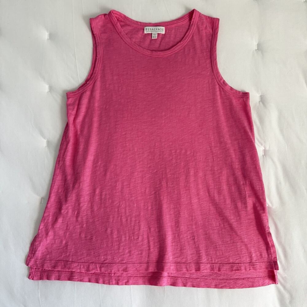 P.J. Salvage Fuchsia Sleeveless Tank Top Size M, 100% Cotton, fresh, summer